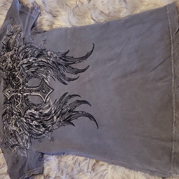 Affliction Womens Tshirt L Gray - Picture 6 of 8